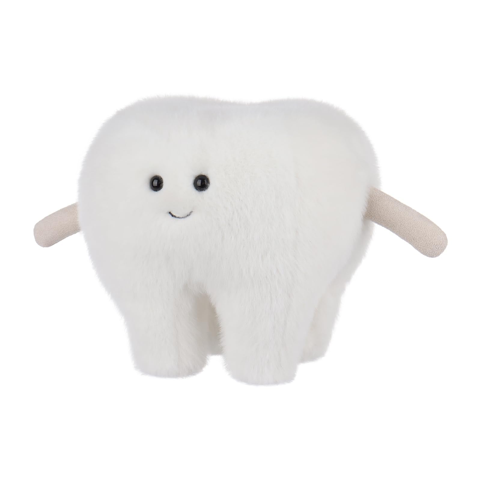Apricot Lamb Zähne Plüschtiere für Kinder, weiche niedliche Kuscheltier für Baby Mädchen und Jungen, Flauschige Zähne Weiß 15 cm