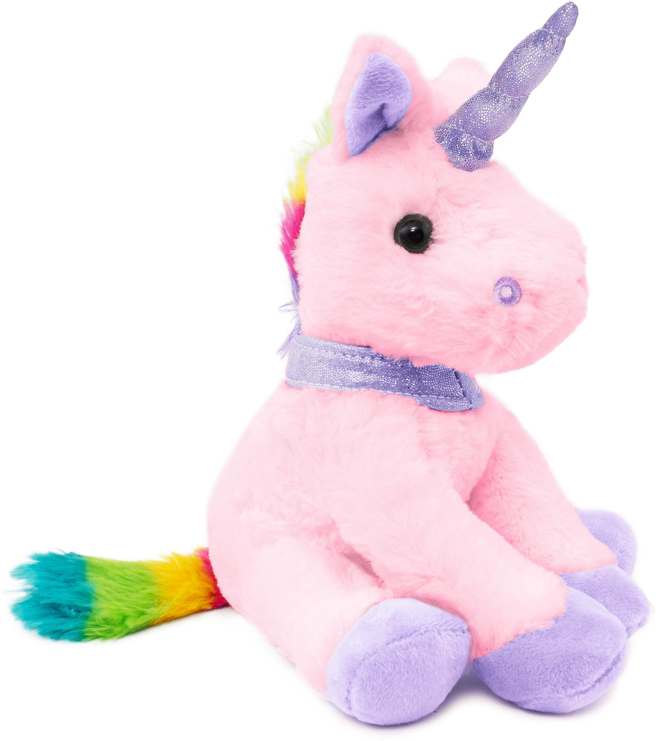 BRUBAKER Plüsch Einhorn 21 cm hoch - Rosa - Stofftier Plüschtier Kuscheltier