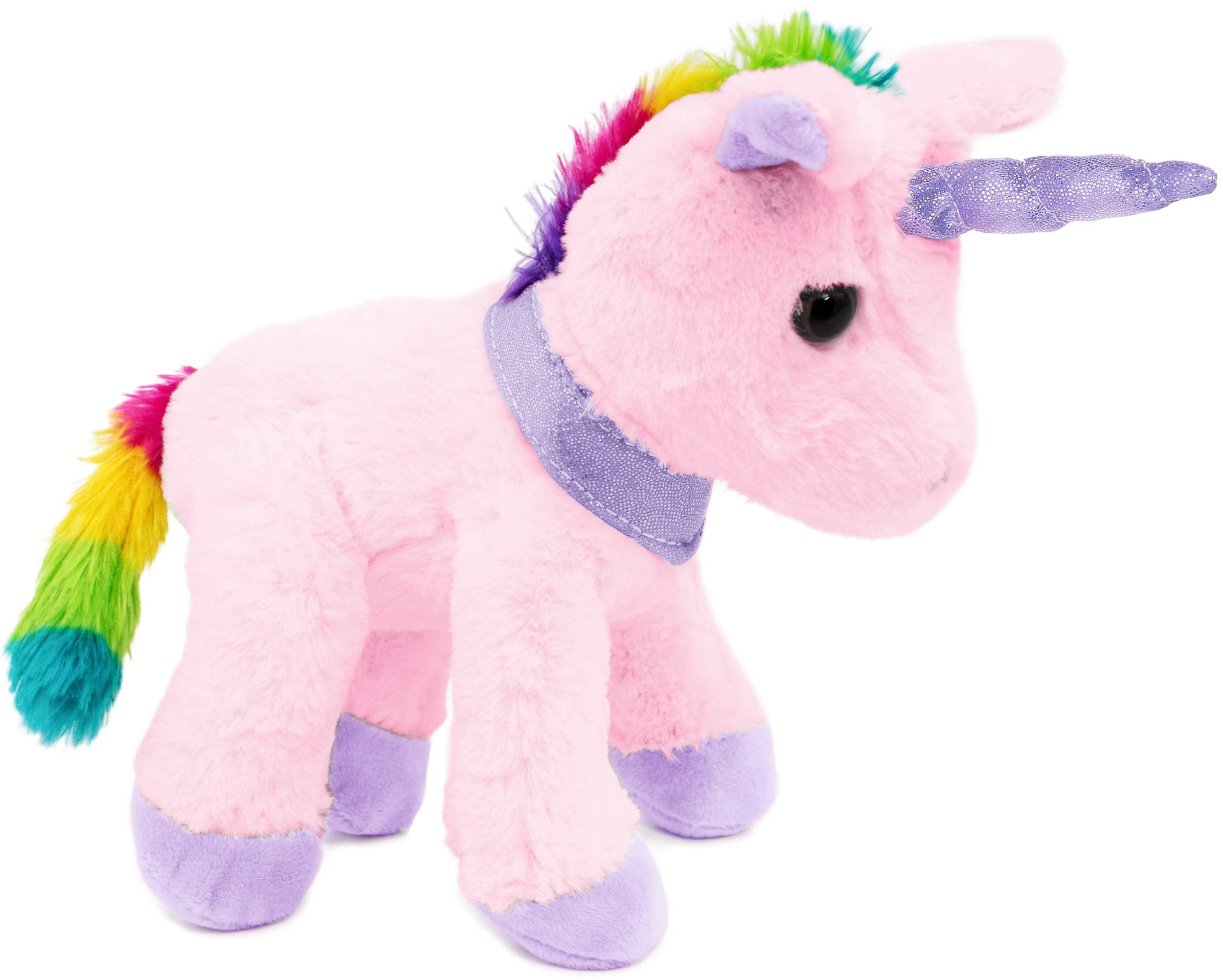 BRUBAKER Plüsch Einhorn 21 cm hoch - Rosa - Stofftier Plüschtier Kuscheltier